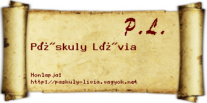 Páskuly Lívia névjegykártya